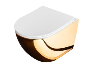 Комплект Унітаз WC CARLO Flat + Біде CARLO MINI Золото/Білий KPL-C63802 №2
