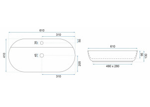 Умивальник REA Aura 61 Мармур REA-U8003 №7