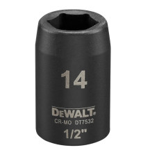 Головка торцевая ударная "IMPACT" DeWALT, короткая, 1/2 "х 14 мм, шестигранная