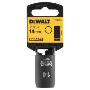 Головка торцевая ударная "IMPACT" DeWALT, короткая, 1/2 "х 14 мм, шестигранная №2