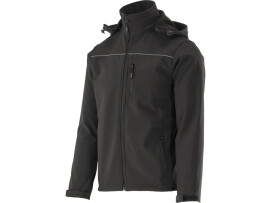 Куртка робоча softshell з прикріп капюшоном yato розм xl, чорна, 3 кишені, 96% поліест і 4% спандекс