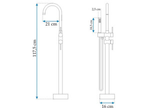 Смеситель для ванны Rea Ortis Черный REA-B0232 №5