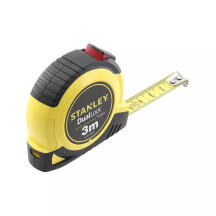 Рулетка вимірювальна STANLEY "Tylon ™ Dual Lock", 3мх13 мм, з двома варіантами фіксації стрічки, в пластмасовому корпусі.