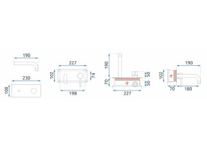 Змішувач для Умивальника REA Viva + Box Золото REA-B6251 №3