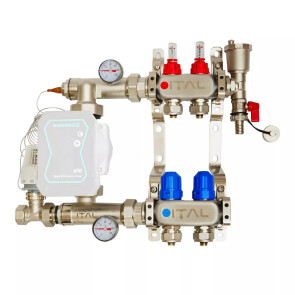Комплект коллектора с расходомерами ITAL UHW-A02, нержавеющая сталь, подкл. прямое №1