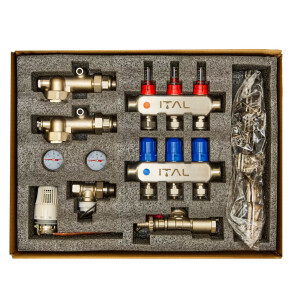 Комплект коллектора с расходомерами ITAL UHW-A03, нержавеющая сталь, подкл. прямое №2