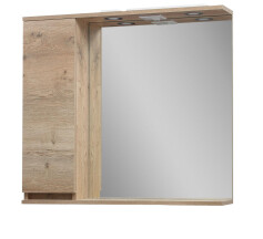 Зеркало "Сандра" 80 (аликанте) со шкафчиком левое