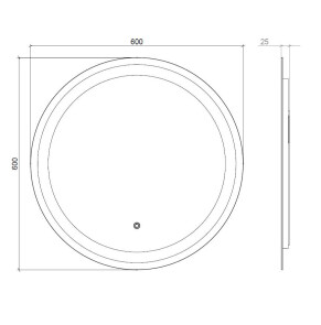 LED 3 Дзеркало 60 піскоструй ( Кругле ) №4