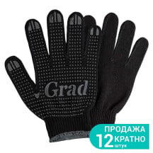 Перчатки трикотажные с ПВХ точкой р10 Лайт (черные) GRAD