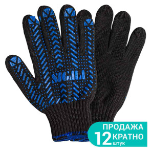 Перчатки трикотажные с ПВХ точкой р10 Актив (черные) SIGMA №1