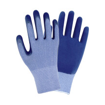 Перчатки трикотажные с частичным латексным покрытием кринкл р10 (синие манжет) SIGMA