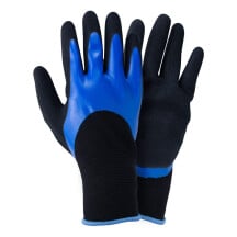 Перчатки трикотажные с двойным нитриловым покрытием р9 (сине-черные манжет) SIGMA