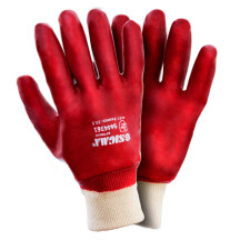 Перчатки трикотажные с ПВХ покрытием (красные манжет) SIGMA