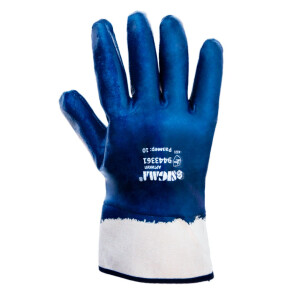 Перчатки трикотажные c нитриловым покрытием (синие краги) SIGMA №2