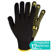 Перчатки трикотажные с точечным ПВХ покрытием р10 Универсал (черные) SIGMA