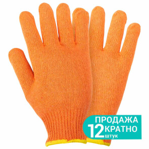 Рукавички трикотажні без точкового ПВХ покриття р10 Універсал (помаранчеві) SIGMA №1