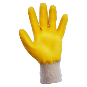 Рукавички трикотажні з нітрилові покриттям (жовті) 120 пар SIGMA №3