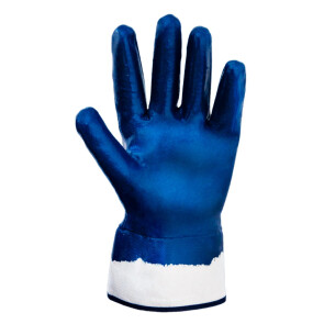 Перчатки трикотажные с нитриловым покрытием (синие краги) 120 пар SIGMA №3
