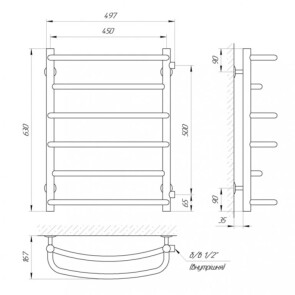 Полотенцесушитель Laris Евромикс П6 450 х 600 6/п 1/2" мц 500 №4