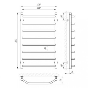 Полотенцесушитель Laris Виктория П8 500 x 800 №4