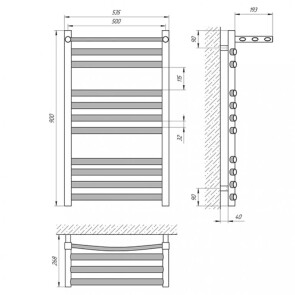 Рушникосушарка Laris Гранд П11 500 х 900 з полицею №2