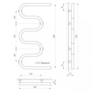 Рушникосушарка Laris Змійовик 30 PC5 400 x 800 1/2 №5