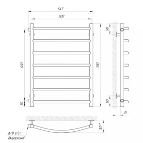 Полотенцесушитель Laris Классик П7 500 х 700 6/п 1/2" мц 600 №4