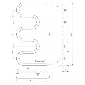 Рушникосушарка Laris Змійовик 32 PC5 400 x 800 1" №4