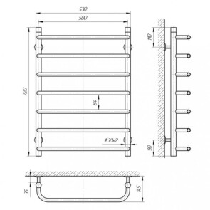 Полотенцесушитель Laris Стандарт П7 500 х 700 №5