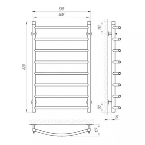 Полотенцесушитель Laris Классик П8 500 x 800 №4