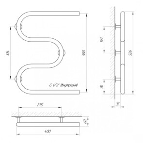 Рушникосушарка Laris Змійовик 25 PC3 400 x 500 1/2" №4