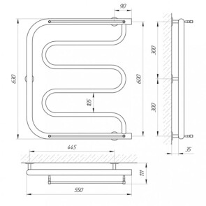 Полотенцесушитель Laris Фокстрот П 550 x 600 №5