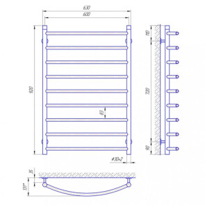 Полотенцесушитель Laris Классик П9 600 х 900 №2
