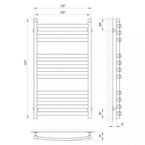 Полотенцесушитель Laris Классик Премиум П11 500 x 900 №2