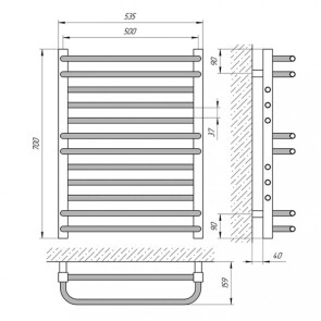 Полотенцесушитель Laris Гермес П12 500 x 700 №2