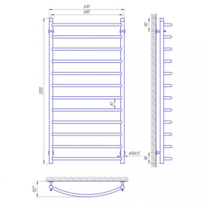Полотенцесушитель Laris Классик П12 600 x 1200 №5