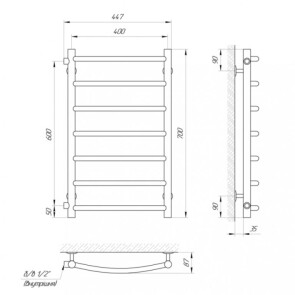 Рушникосушарка Laris Класик П7 400 х 700 6/п 1/2" мц 600 №4