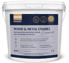 Емаль Kolorit Wood and Metal Enamel напівматова, база A 0,9 л