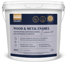 Емаль Kolorit Wood and Metal Enamel напівматова, база A 2 л