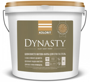 Шовковисто-матова фарба для стін і стель Kolorit Dynasty, база А 0,9л №1