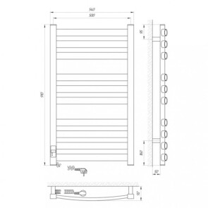 Полотенцесушитель Laris Зебра Атлант Премиум ЧК10 500 x 900 Е (подкл. слева) №3
