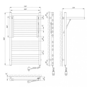 Полотенцесушитель Laris Сириус П12 500 x 900 Е (подкл. справа) №4