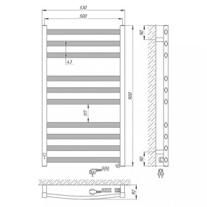 Рушникосушарка Laris Гранд Π10 500 x 900 Е (підкл. праворуч) №2