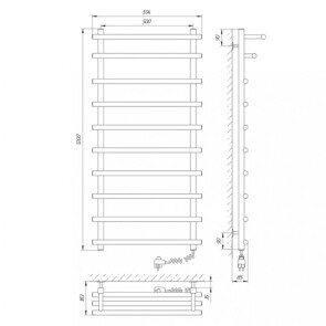 Полотенцесушитель Laris Каскад Премиум П10 500 х 1200 Е (подкл. справа) №9