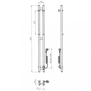 Электрический полотенцесушитель Laris Зебра Дуэт ЧКЧЗ 80 x 1200 Е (подкл. справа) R3 №2