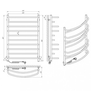 Электрический полотенцесушитель Laris Евромикс П10 600 х 900 Э сенсор S3 (подкл. слева) №2