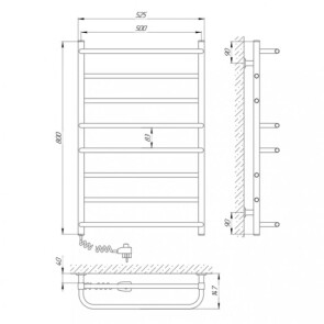 Рушникосушарка Laris Зебра Комфорт ЧК8 500 х 800 E (підкл. зліва) R3 №2