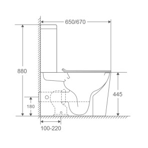 Унитаз-компакт Mixxus Premium Bevel-0402-R 670x390x880mm, система смыва RIMLESS (MP6474) №2