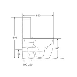 Унітаз-компакт Mixxus Premium Ellipse-0401-T1 630x390x840mm, система змиву TORNADO 1.0 (MP6467) №2