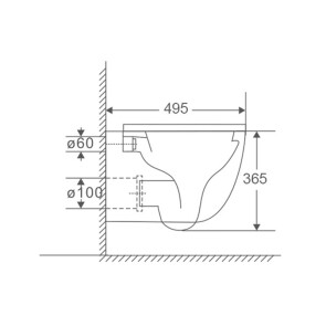 Унітаз підвісний Mixxus Premium Ellipse-0301-T3 495x365x365mm, система змиву Tornado 3.0 (MP6461) №2